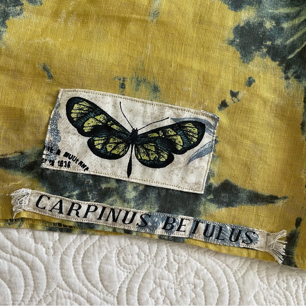 Upcycled Bellambra Linen Top OOAK Butterfly Appliqués Size Medium - Picture 8 of 15